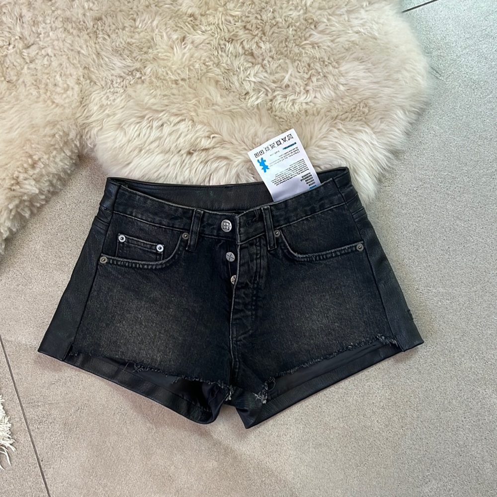 Ksubi Jean Leather Shorts